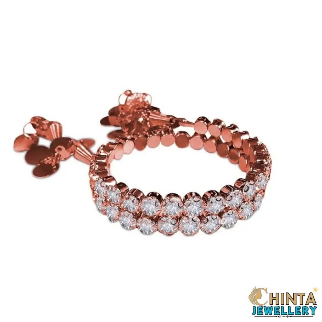 Glamorous Rose Gold Bracelet with Crystal Accents - Chinta Jewellery Store