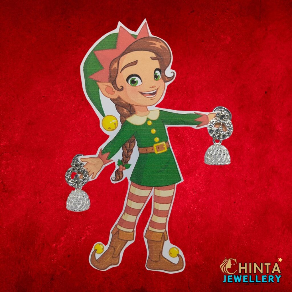 Sparkling Jhumka Earrings with Crystal Studs - Chinta Jewellery Store