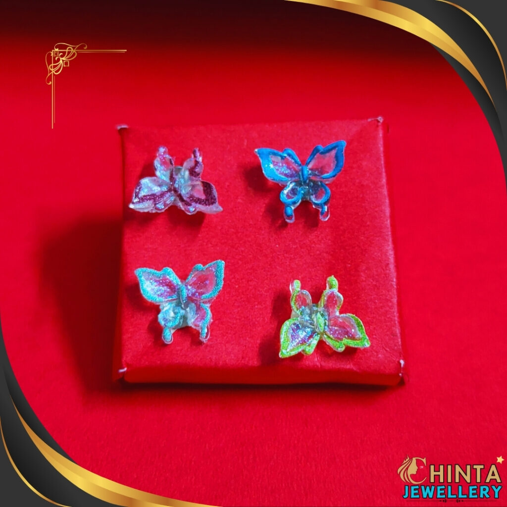 Delicate Butterfly Stud Earrings Set with Shimmering Wings - Chinta Jewellery Store