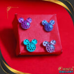 Playful Polka Dot Mickey Mouse Stud Earrings Set (4 Pairs) - Chinta Jewellery Store