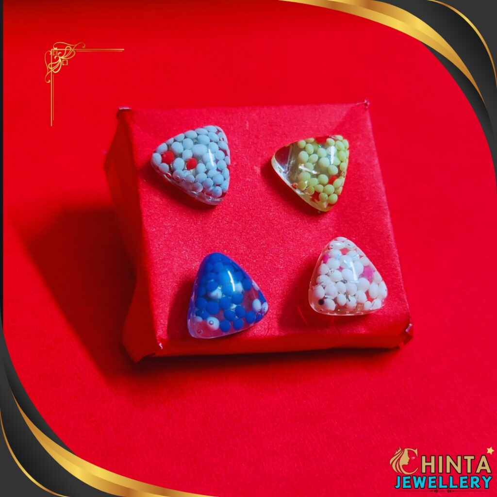 Colorful Triangular Stud Earrings Set - Chinta Jewellery Store