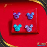 Playful Polka Dot Mickey Mouse Stud Earrings Set (4 Pairs) - Chinta Jewellery Store