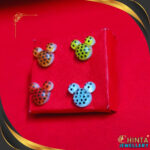 Cute Mickey Mouse Stud Earrings Set with Dotted Design - Chinta Jewellery Store