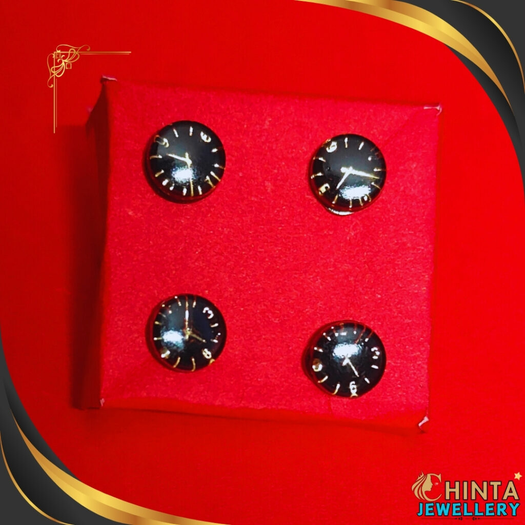 Stylish Cufflinks Set with Clock Design - Chinta Jewellery Store