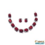 Glamorous Red Necklace and Earring Set - Chinta Jewellery Store