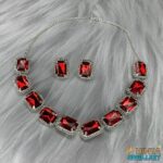 Glamorous Red Necklace and Earring Set - Chinta Jewellery Store