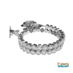 An elegant silver bracelet adorned with sparkling crystals, perfect for adding a touch of sophistication to any outfit.