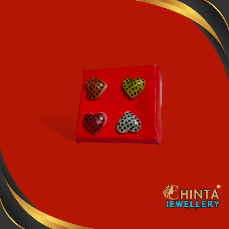 This playful set of 4 heart-shaped stud earrings features vibrant colors with polka dot patterns. A perfect accessory to add a fun and charming touch to your style!