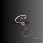 Ward off negativity with this elegant gold-plated ring featuring a captivating evil eye charm and sparkling cubic zirconia accents. A perfect blend of style and protection.